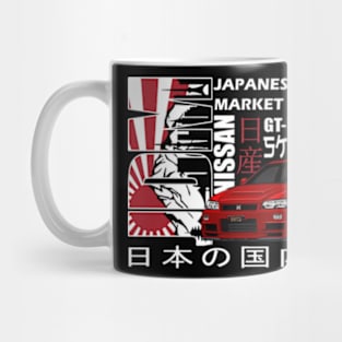 Nissan Skyline GTR r34 Red, JDM Car Mug